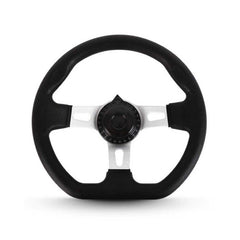 Quivorant front view steering wheel showing compact design and improved control