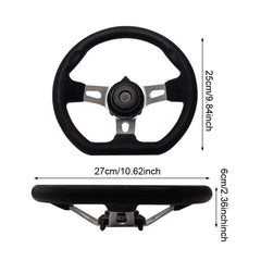 Quivorant side profile steering wheel highlighting slim 270mm diameter for quick response