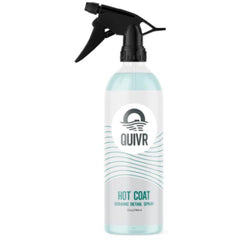 QUIVR bottle front view showing label and easy spray applicator for fast gloss