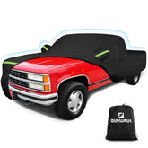 QUNSUNUS front view of cover on Chevrolet truck showing full fit and paint protection