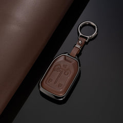Qunzes close-up of leather texture, durable brown grain resists scratches