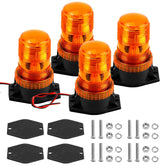 QWORK amber strobe front view showing four-pack and bright visibility benefit