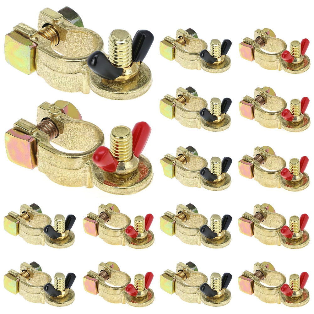 QWORK front view of packaged top-post terminals showing kit completeness and durability