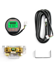 QWORK front-panel display showing volts amps and Ah for quick status