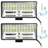 QWORK front view showing full 9-inch light bar and benefit of compact power