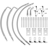 QWORK kit front view showing hoses and hardware, simplifies inflation access