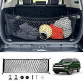 Qyebbk front packaging showing cargo net and fit information for quick purchase benefit