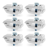 QYMOPAY front view of six silver clamps showing new durable finish and secure fit