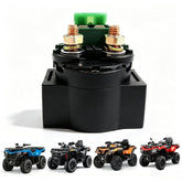QYMOTO starter relay front view showing compact durable housing and easy fit