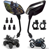 QYMOTO front-facing mirror pair showing clear wide view benefit