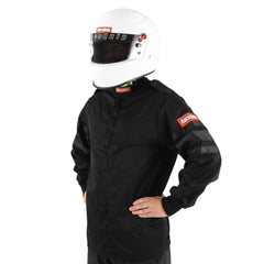 RaceQuip pleated back detail offering flexible movement benefit