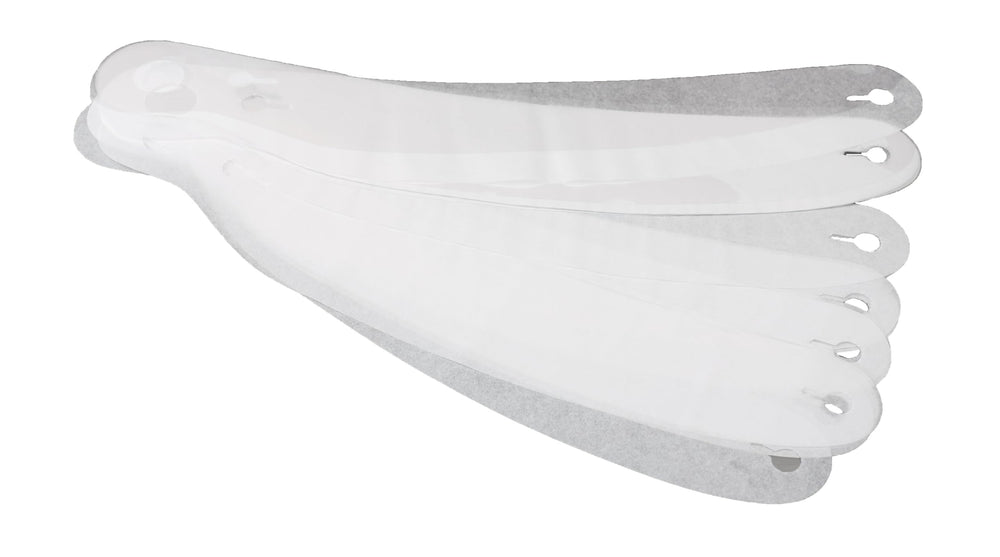RaceQuip clear tear offs front view showing pack and clean visor protection