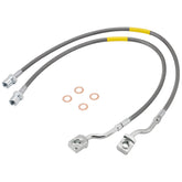 Racewill front view of braided brake line showing durable construction and fit