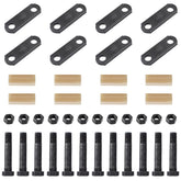 Racewill front packaging showing complete tandem axle shackle kit and benefits
