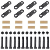 Racewill front pack showing complete tandem axle shackle kit and benefit of full replacement set