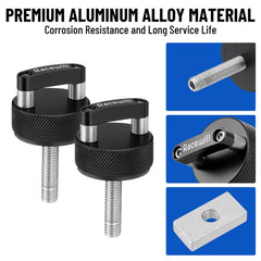 Racewill close-up of knurled thumb screw head for fast hand-grip operation benefit