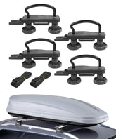 RACOONA kit front view showing all included stainless steel parts and accessories for secure mounting