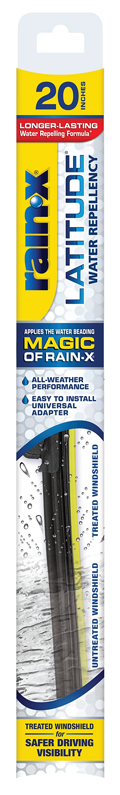 Rain-X front packaging showing 20" blade and branding for quick identification and confidence