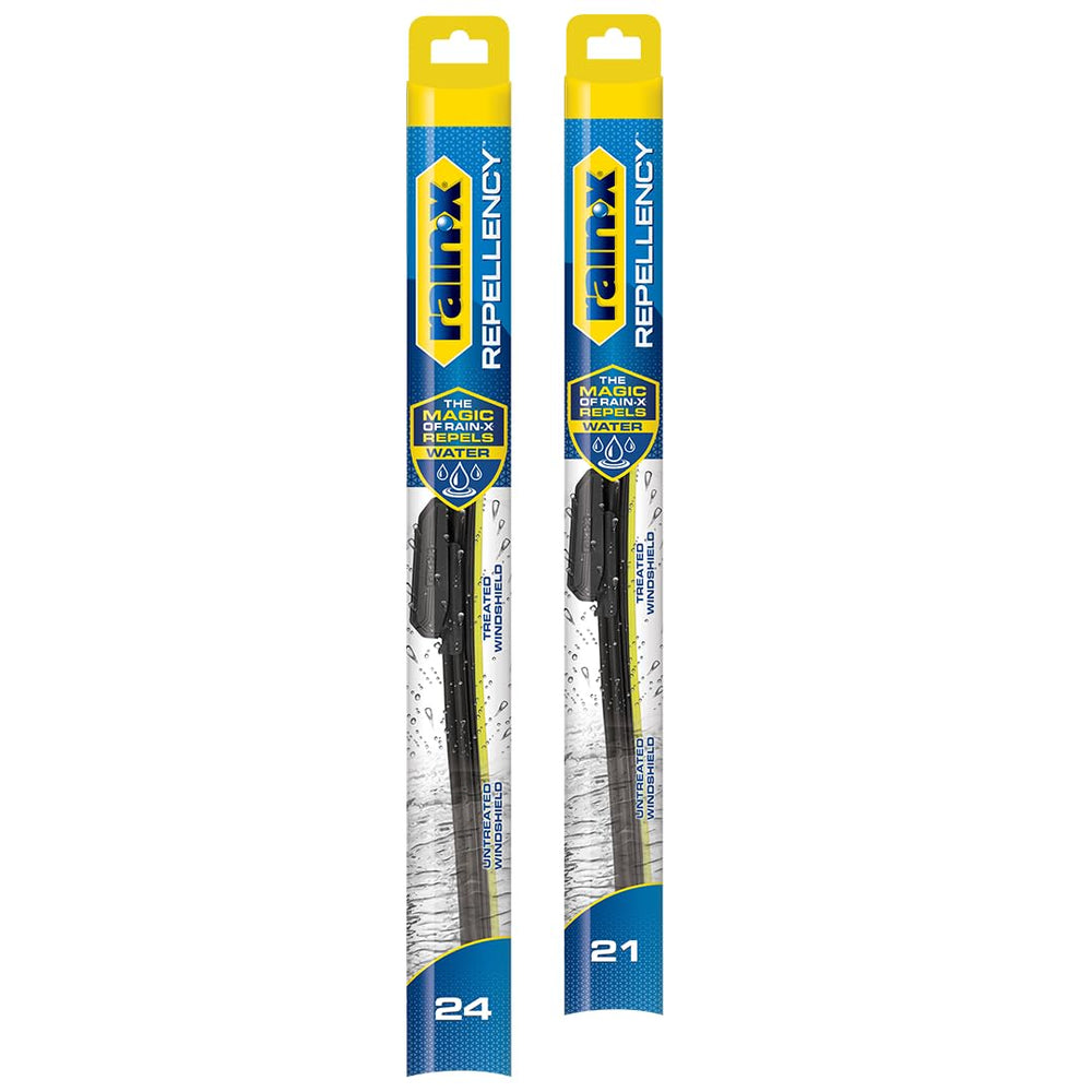 Rain-X front packaging showing 24 and 21 inch blades and product benefits