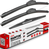 Raintok front blades packaging showing included 26, 22, 14 inch set and benefit of correct fit