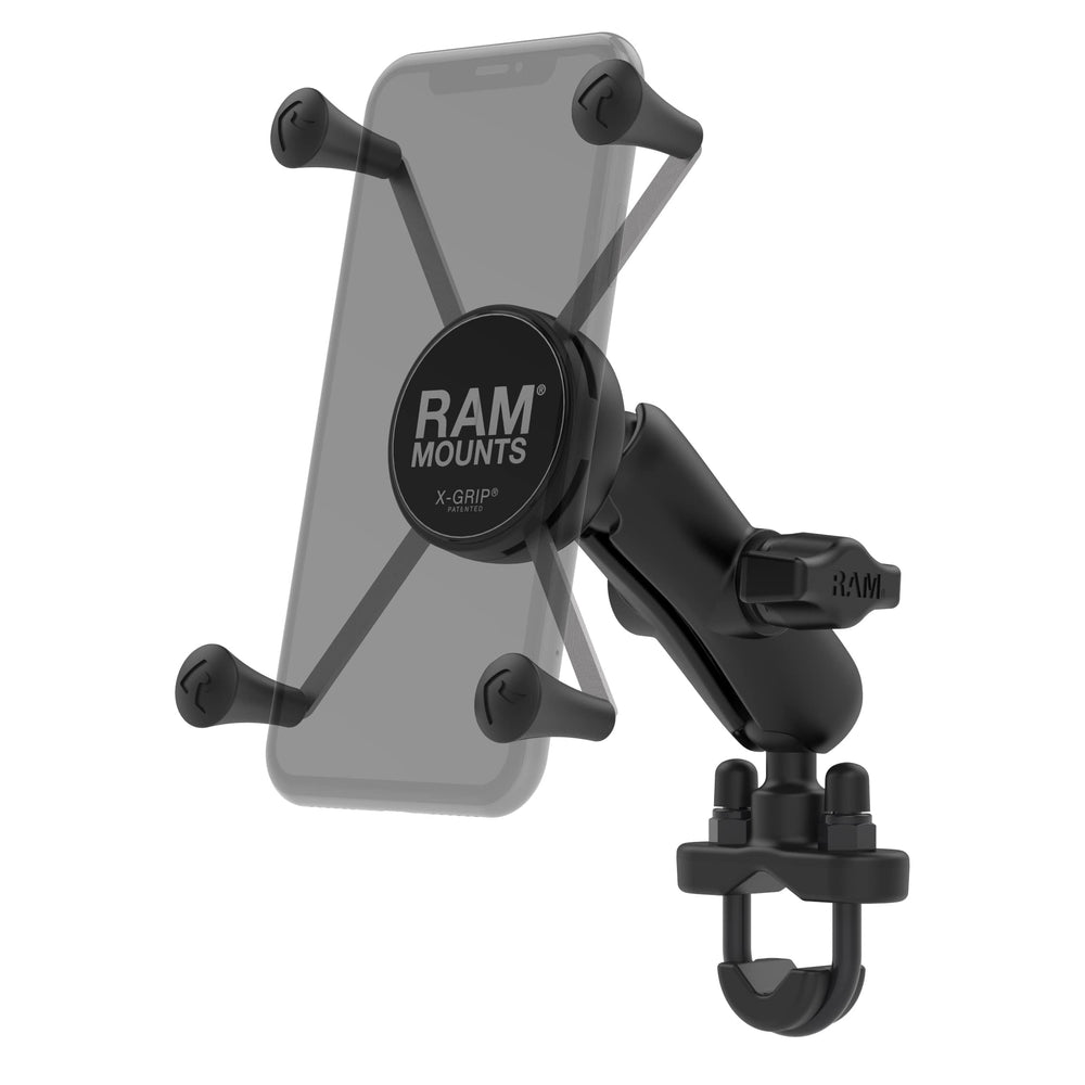 RAM MOUNTS front view of X-Grip showing secure phone holding and unobstructed screen