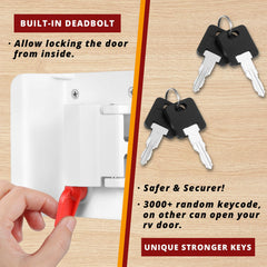 Ramkle installed on RV door demonstrating secure fit and scale