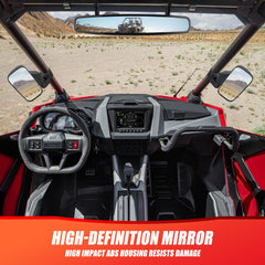 RANSOTO center mirror close-up showing ball-joint pivot for angle control