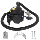 RANSOTO front view of harness showing connectors and benefits of easy installation