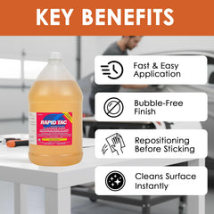 Rapid Tac with squeegee smoothing decal to remove bubbles