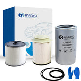 RARAYC front packaging showing filter set and included gloves for easy service