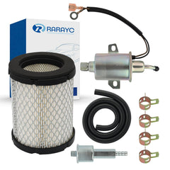 RARAYC front view of pump and filter kit showing parts and labels, ensures correct replacement