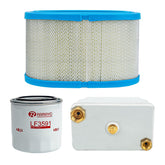 RARAYC front view of 3-in-1 filter kit showing all components and part numbers for easy identification
