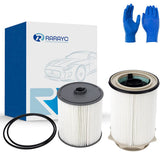 RARAYC front packaging showing two filters and gloves, clear identification benefit