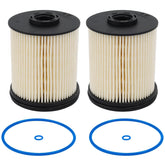 RARAYC front view of two-pack TP1015 fuel filters showing fitment benefit