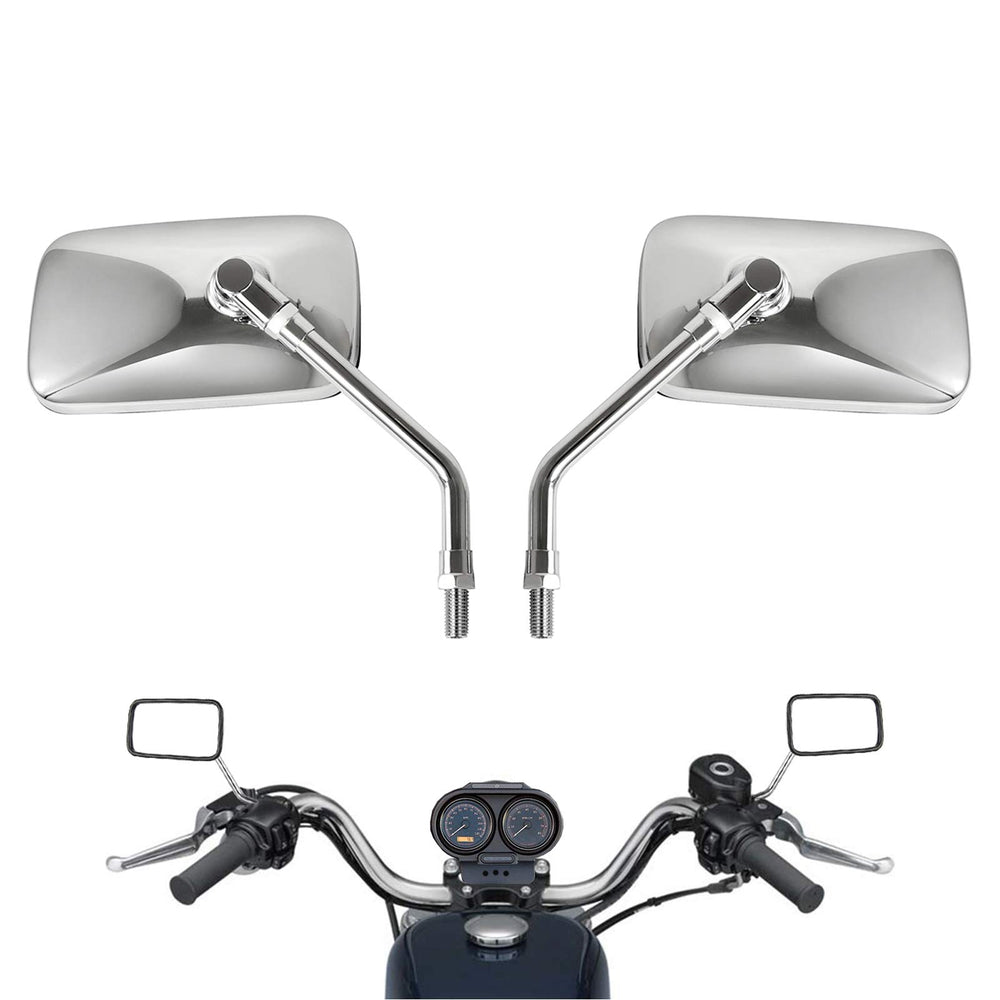 Rawsomes chrome front mirror showing clear rear view and durable housing