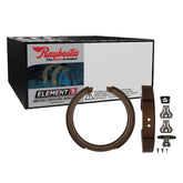 Raybestos Element3 front view of rear parking brake shoe showing fitment and reliability