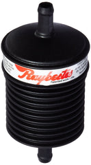 Raybestos inline magnetic filter front view showing compact design and durable finish for fluid protection