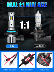 RCJ bulb installed in headlight demonstrating plug-and-play fit