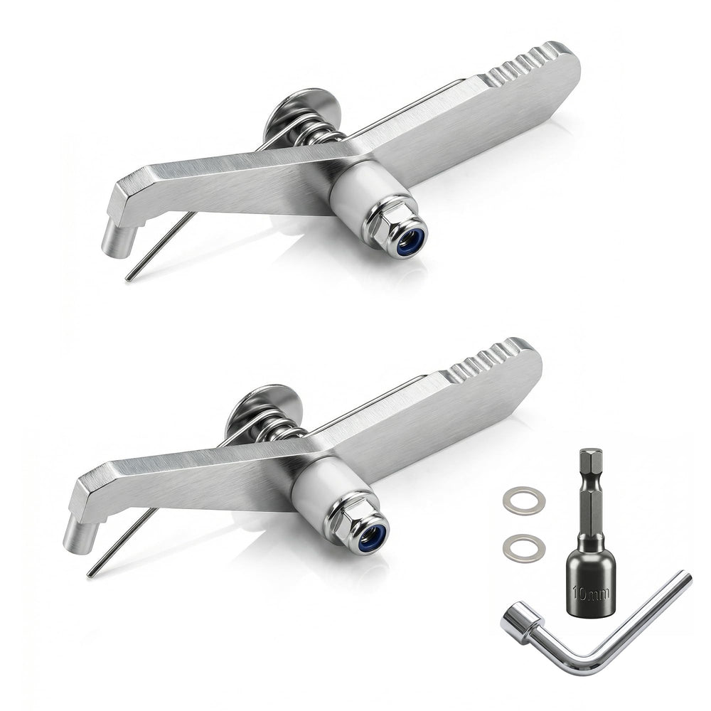 RCKIM front view of lever pins showing robust stainless design and quick release benefit