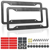 RCKJNJ front view of black carbon fiber plate frame showing sleek finish and protection