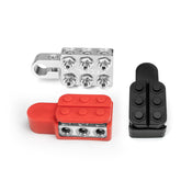 RECOIL ABT12 front view showing paired positive and negative clamps with covers, simplifies connections