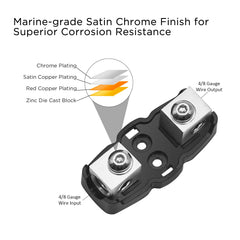 RECOIL SFH11-5 brass terminals close-up highlighting low-resistance connections and durability