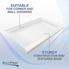 RecPro right-corner drain detail displaying drain placement for efficient water removal