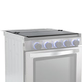 RecPro front view glass top showing clean surface and exact fit for a replaced range cover