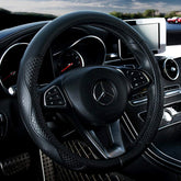 Red Rain front view showing black leather cover enhancing steering wheel grip