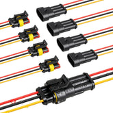 RED WOLF front view of 3-pin connector showing secure housing benefit