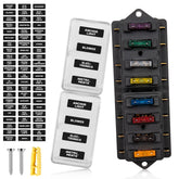 RED WOLF fuse block front view showing eight fuse slots and cover for easy protection