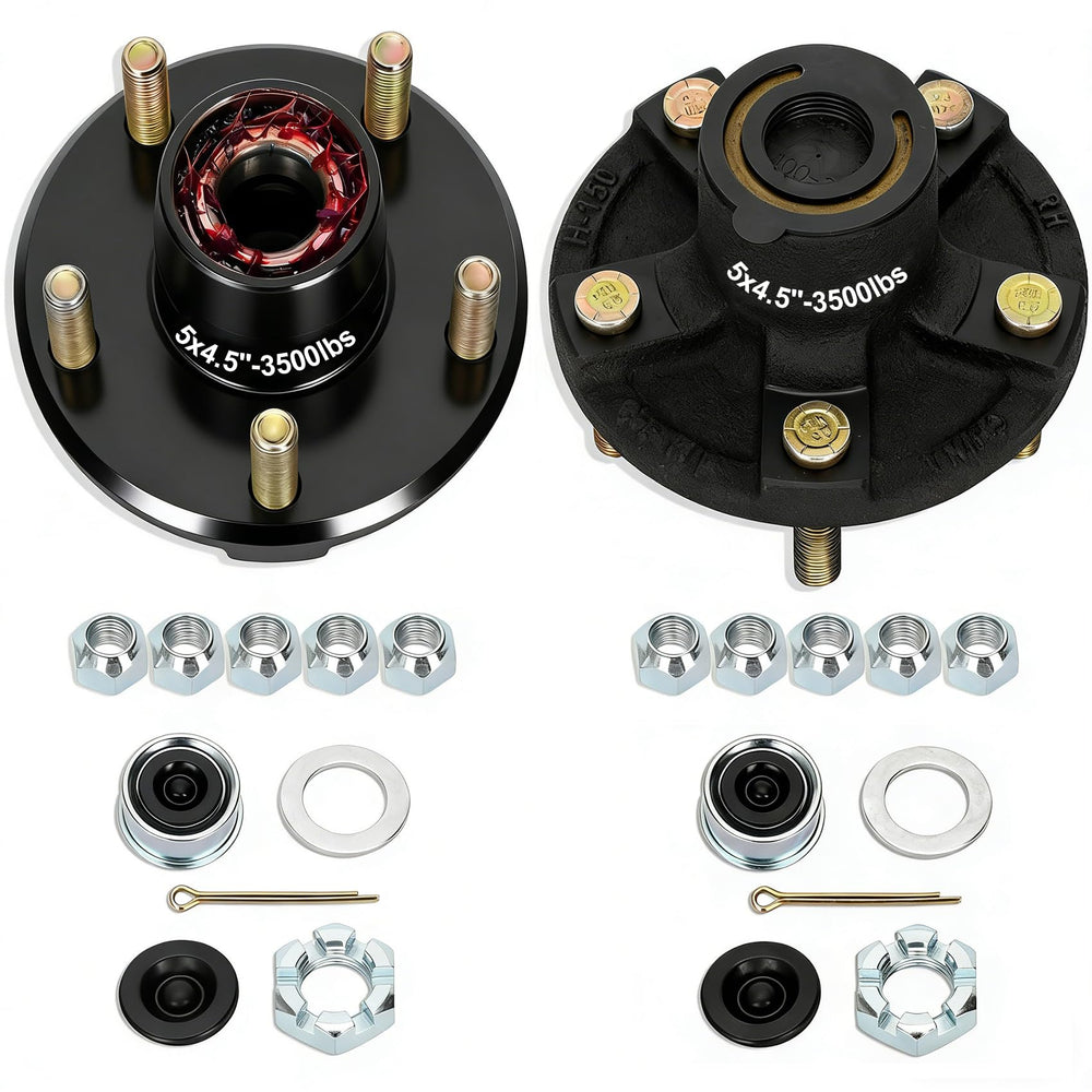 Redants front hub face showing 5×4.5" bolt pattern and durable finish for corrosion protection