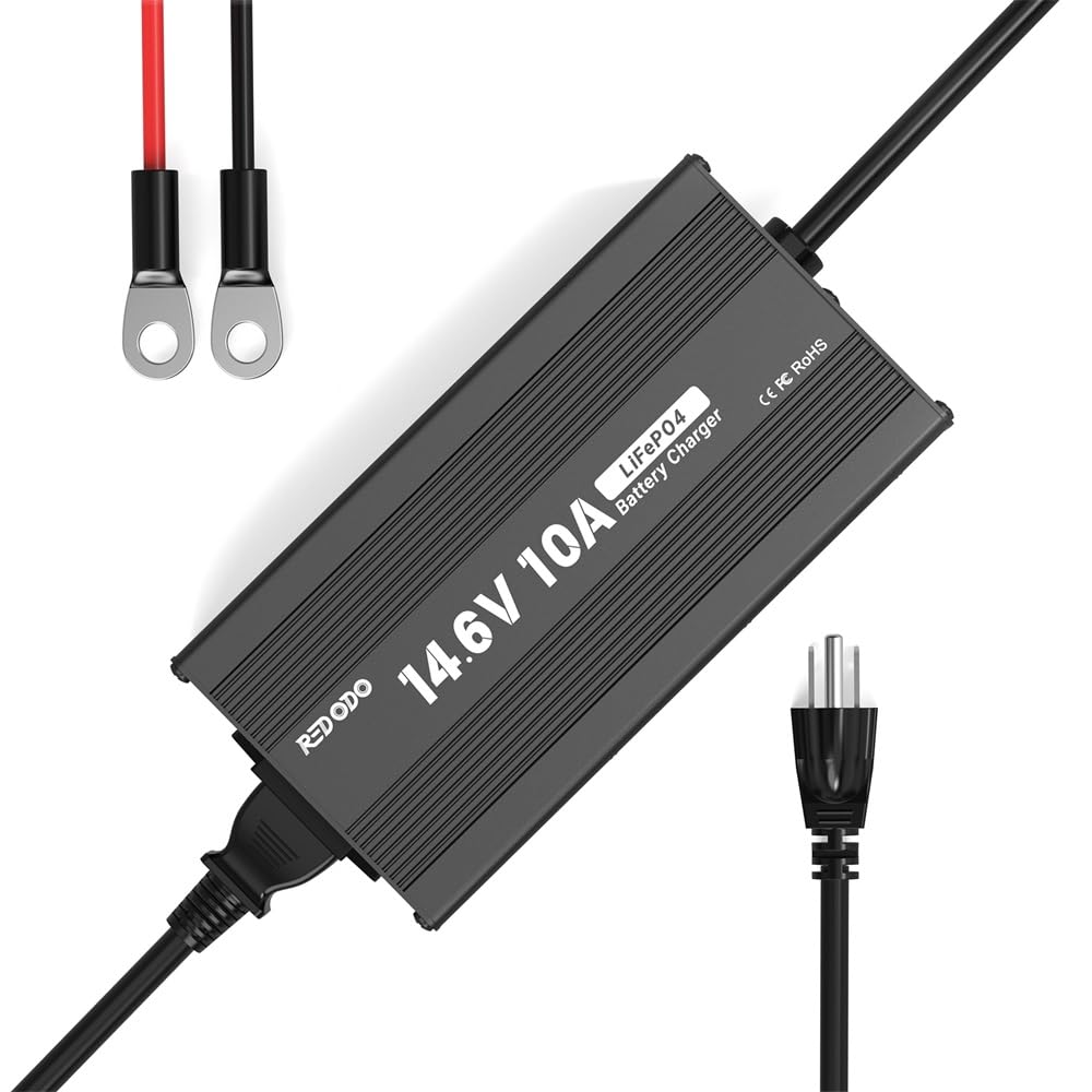 Redodo front view of charger showing ports and label for quick identification