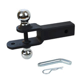 REDTEE front view of hitch showing dual balls and shank, durable towing ready